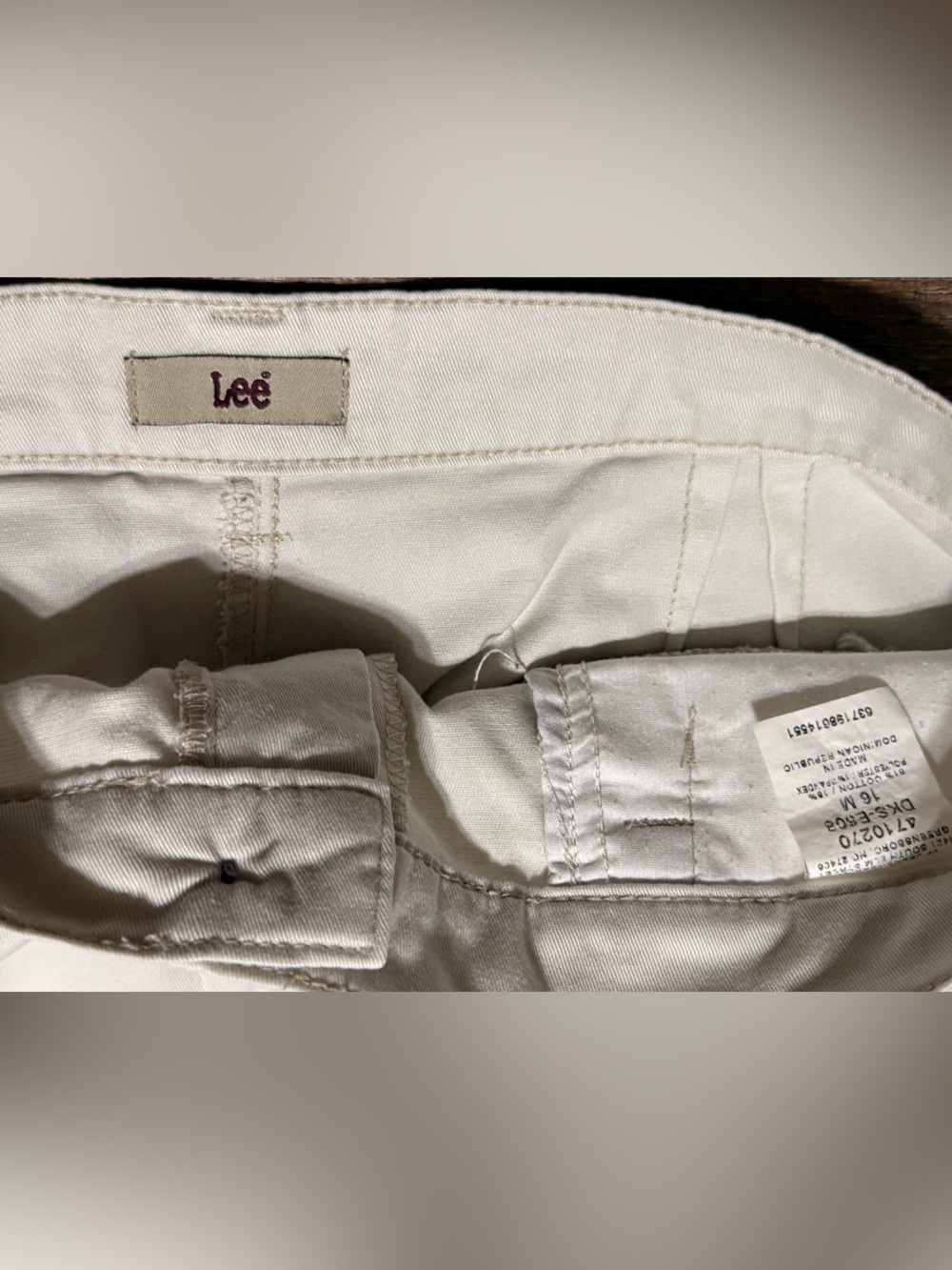 Vtg 90s Lee Chino Canvas Straight Long Skirt - Beige Utility Gorpcore •Size 16• - Picture 8 of 11